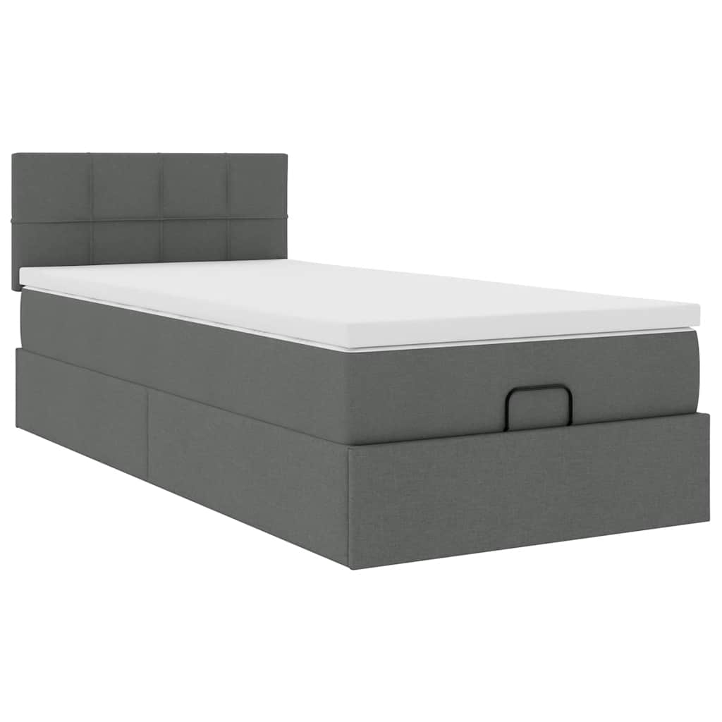 Bed met matras 90x200 cm stof donkergrijs is nu te koop bij PeponiXL, paradijselijk wonen!