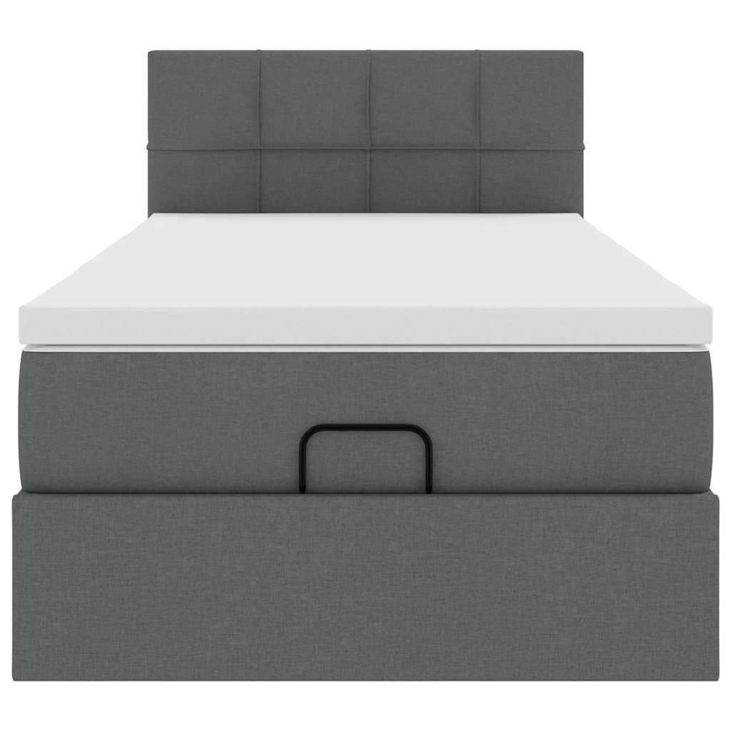 Bed met matras 90x200 cm stof donkergrijs is nu te koop bij PeponiXL, paradijselijk wonen!