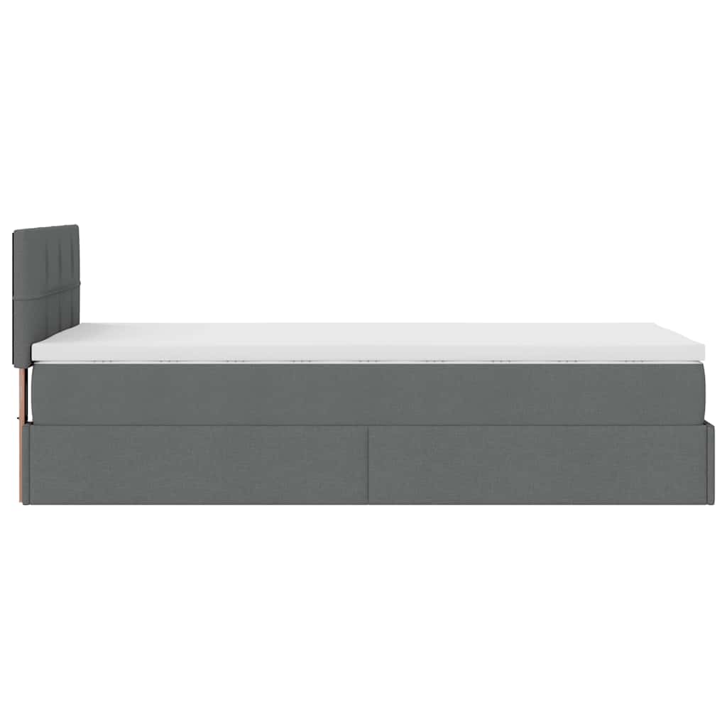 Bed met matras 90x200 cm stof donkergrijs is nu te koop bij PeponiXL, paradijselijk wonen!