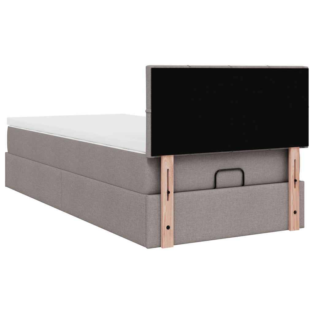 Bed met matras 90x200 cm stof taupe is nu te koop bij PeponiXL, paradijselijk wonen!