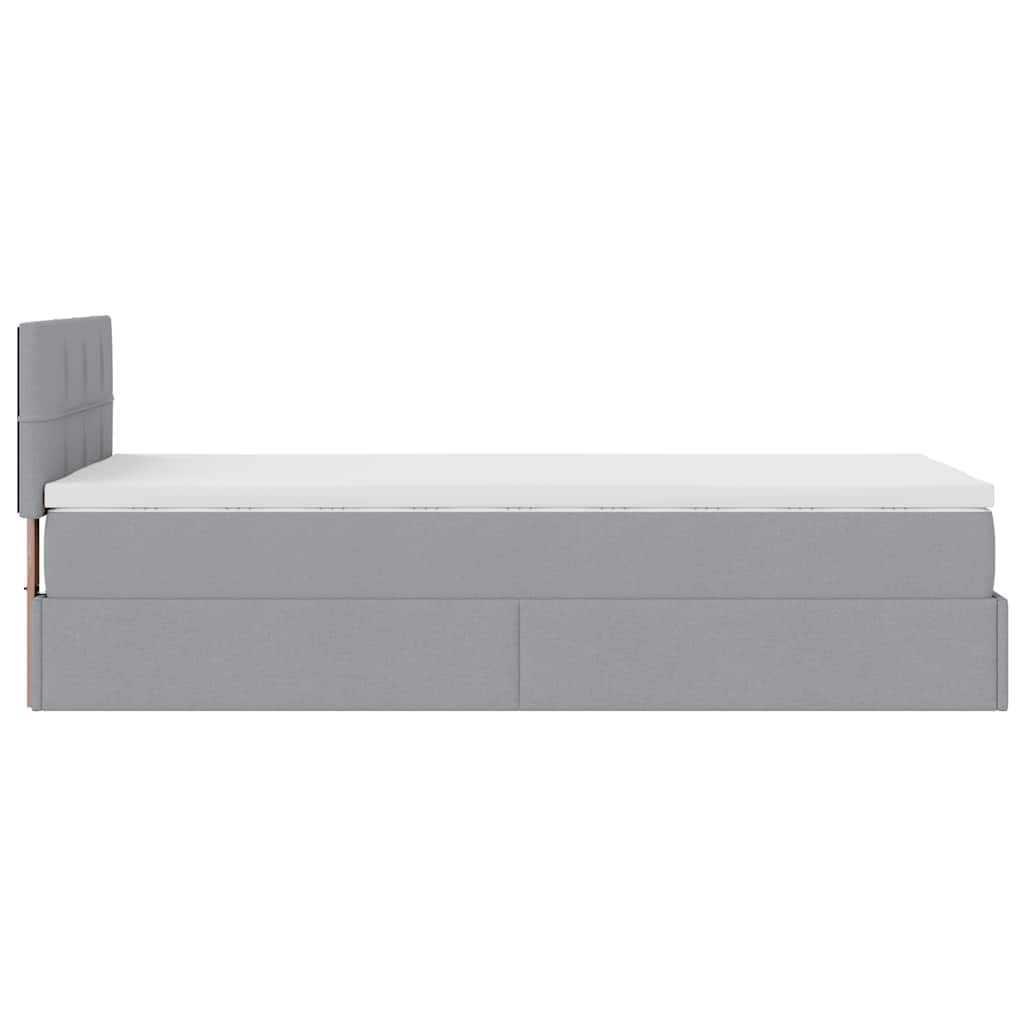 Bed met matras 100x200 cm stof lichtgrijs is nu te koop bij PeponiXL, paradijselijk wonen!