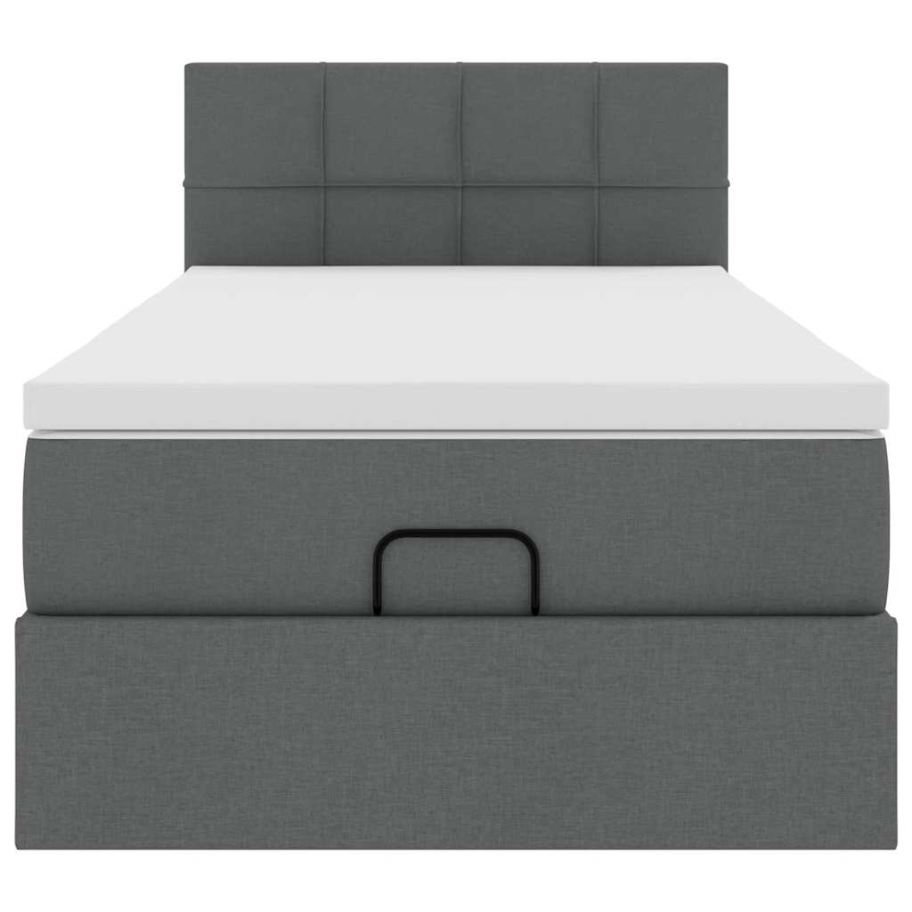 Ottoman bed met matras 100x200cm stof donkergrijs is nu te koop bij PeponiXL, paradijselijk wonen!