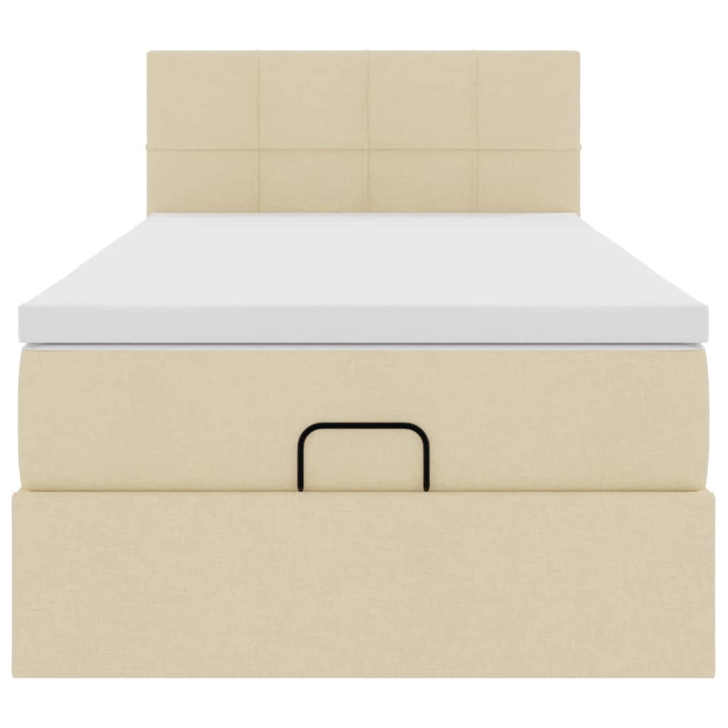 Bed met matras 100x200 cm stof crèmekleurig is nu te koop bij PeponiXL, paradijselijk wonen!