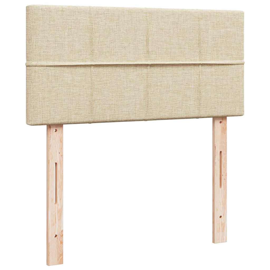 Bed met matras 100x200 cm stof crèmekleurig is nu te koop bij PeponiXL, paradijselijk wonen!