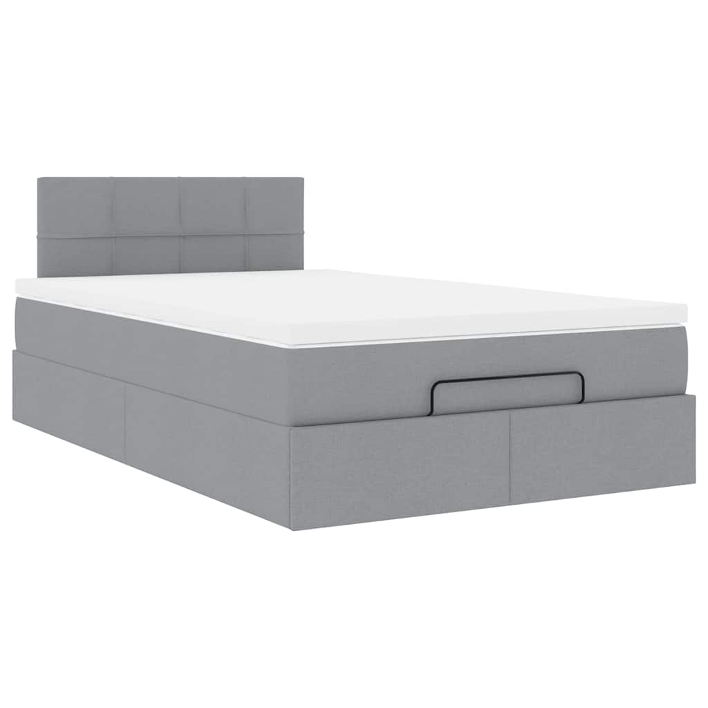 Bed met matras 120x190 cm stof lichtgrijs is nu te koop bij PeponiXL, paradijselijk wonen!