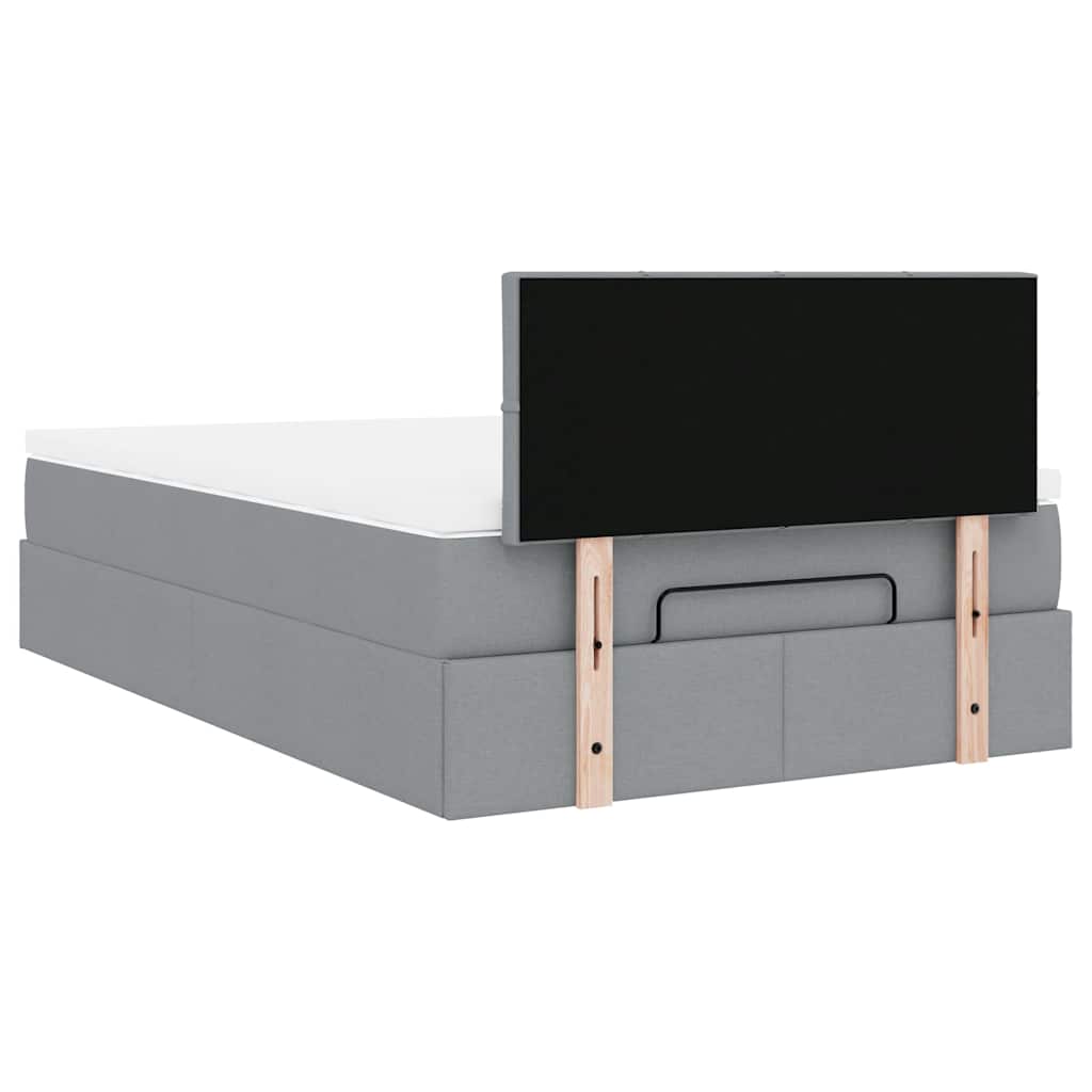 Bed met matras 120x190 cm stof lichtgrijs is nu te koop bij PeponiXL, paradijselijk wonen!