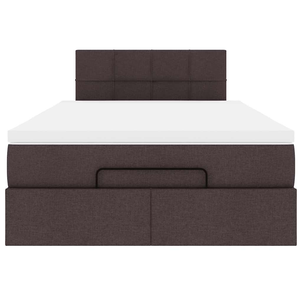 Ottoman bed met matras 120x190 cm stof donkerbruin is nu te koop bij PeponiXL, paradijselijk wonen!