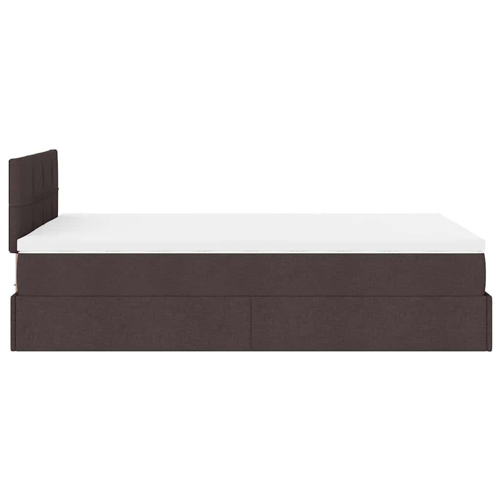 Ottoman bed met matras 120x190 cm stof donkerbruin is nu te koop bij PeponiXL, paradijselijk wonen!
