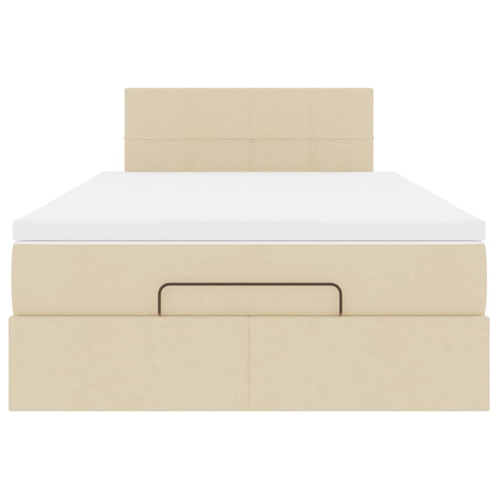 Ottoman bed met matras 120x190cm stof crèmekleurig is nu te koop bij PeponiXL, paradijselijk wonen!