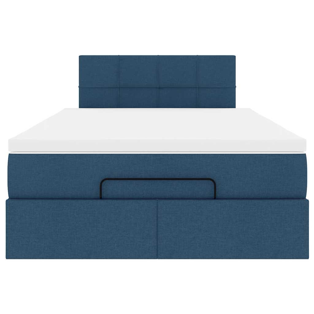 Bed met matras 120x200 cm stof blauw is nu te koop bij PeponiXL, paradijselijk wonen!
