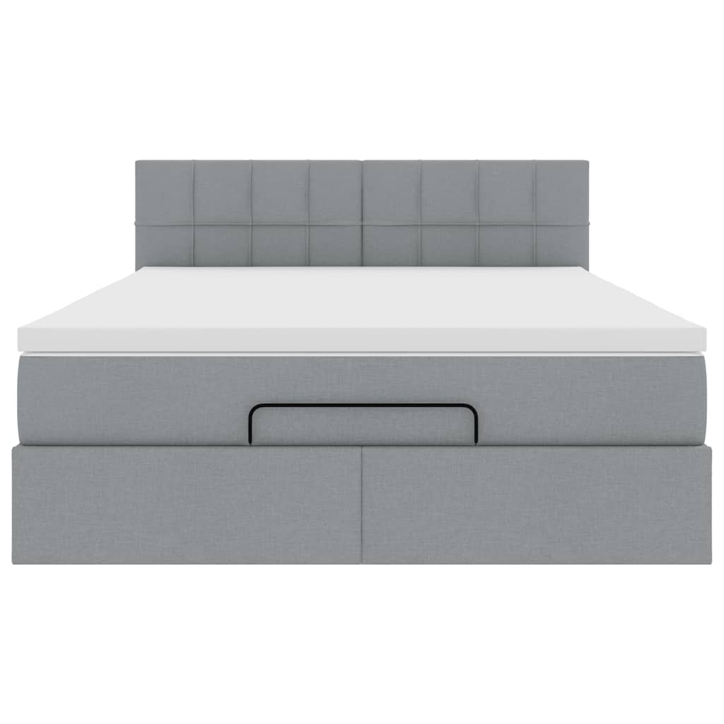 Bed met matras 140x190 cm stof lichtgrijs is nu te koop bij PeponiXL, paradijselijk wonen!