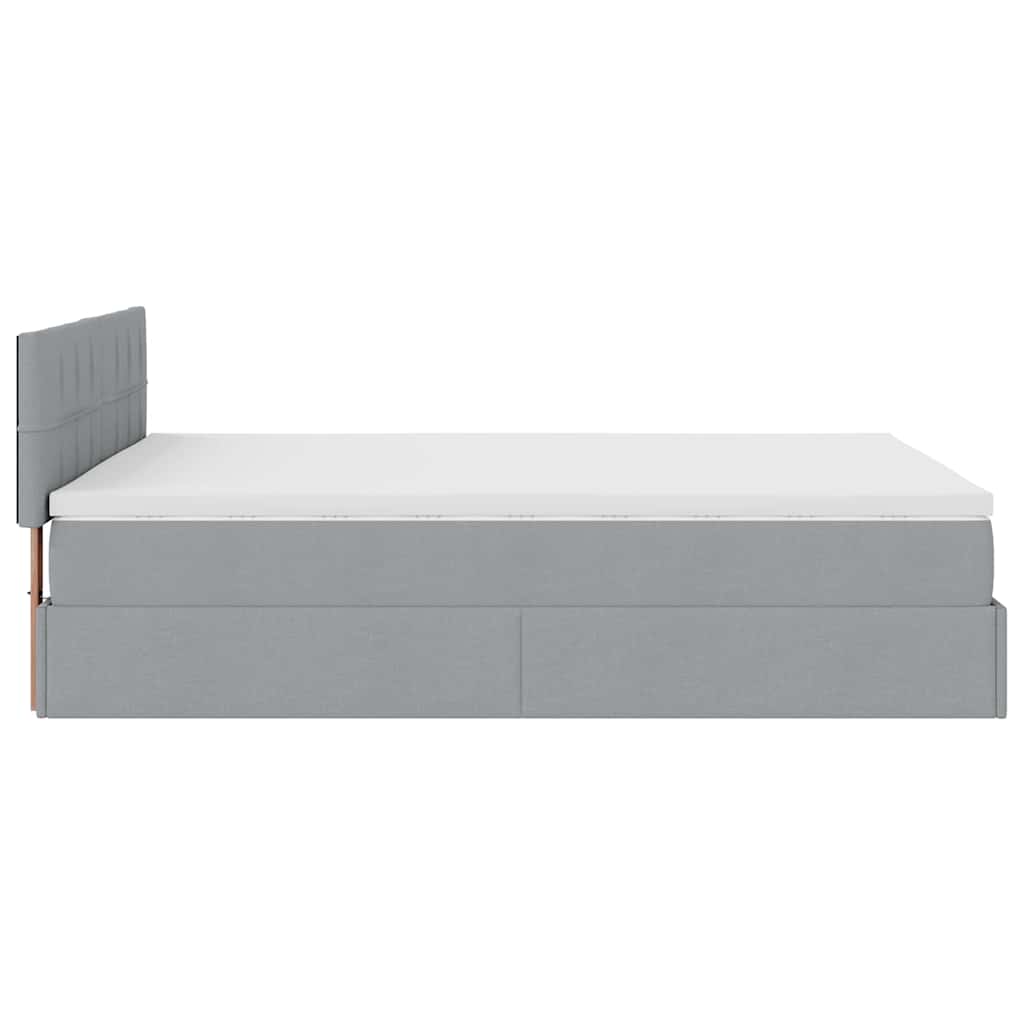 Bed met matras 140x190 cm stof lichtgrijs is nu te koop bij PeponiXL, paradijselijk wonen!
