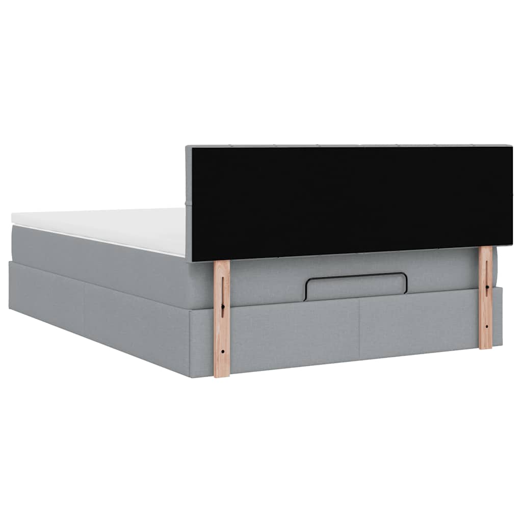 Bed met matras 140x190 cm stof lichtgrijs is nu te koop bij PeponiXL, paradijselijk wonen!