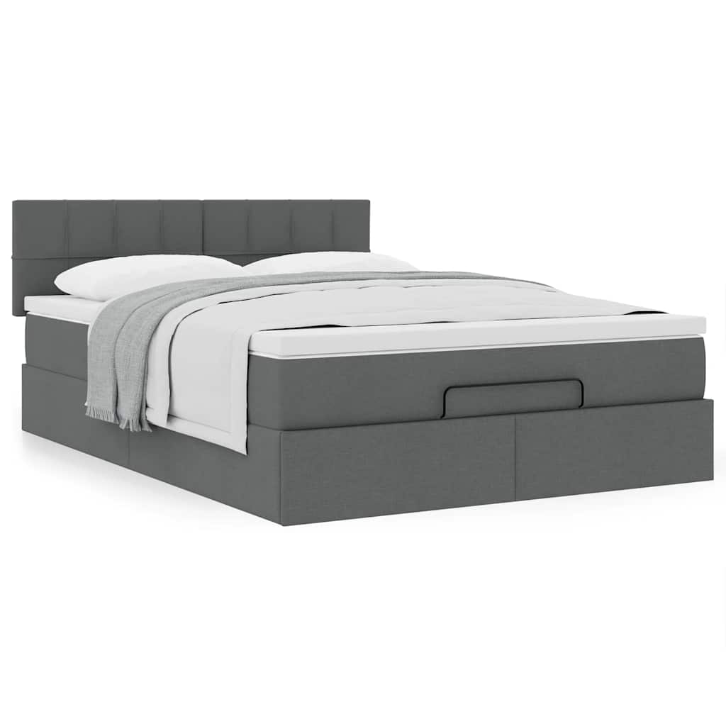 Bed met matras 140x190 cm stof donkergrijs is nu te koop bij PeponiXL, paradijselijk wonen!