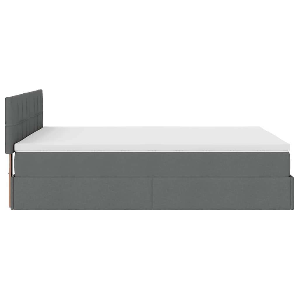 Bed met matras 140x190 cm stof donkergrijs is nu te koop bij PeponiXL, paradijselijk wonen!