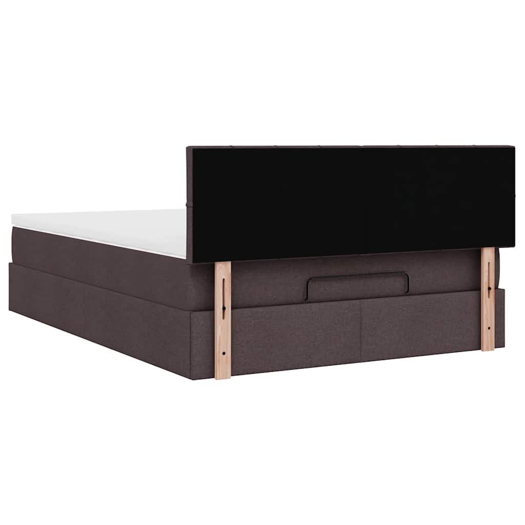 Bed met matras 140x190 cm stof donkerbruin is nu te koop bij PeponiXL, paradijselijk wonen!