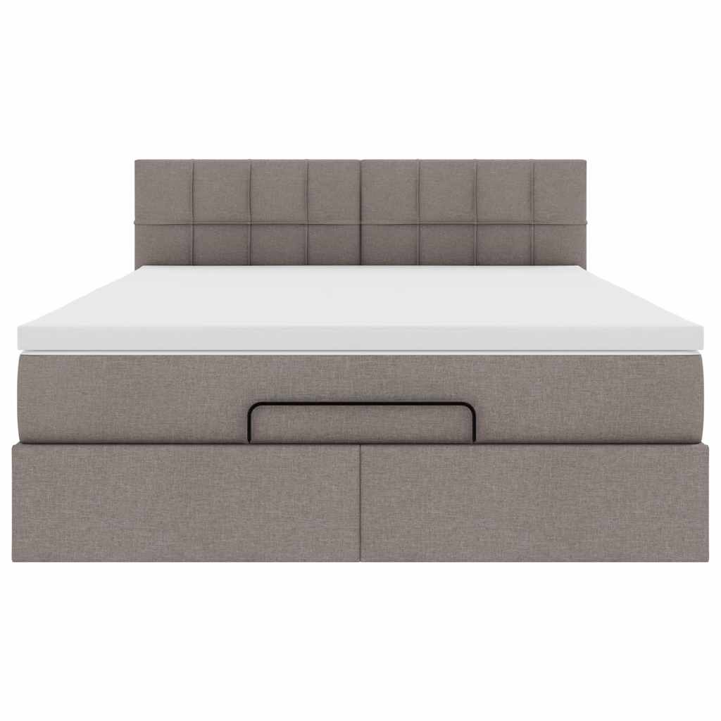 Bed met matras 140x190 cm stof taupe is nu te koop bij PeponiXL, paradijselijk wonen!