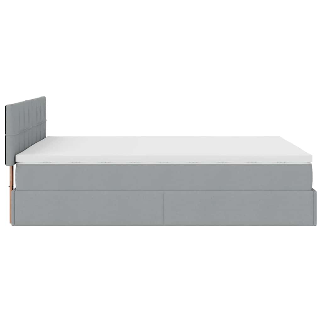 Ottoman bed met matras 140x200cm stof lichtgrijs is nu te koop bij PeponiXL, paradijselijk wonen!
