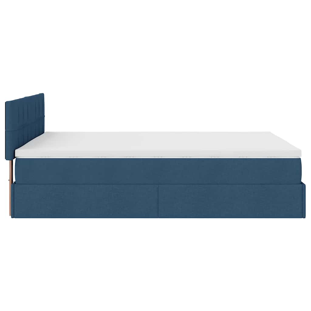 Ottoman bed met matras 140x200cm stof blauw is nu te koop bij PeponiXL, paradijselijk wonen!