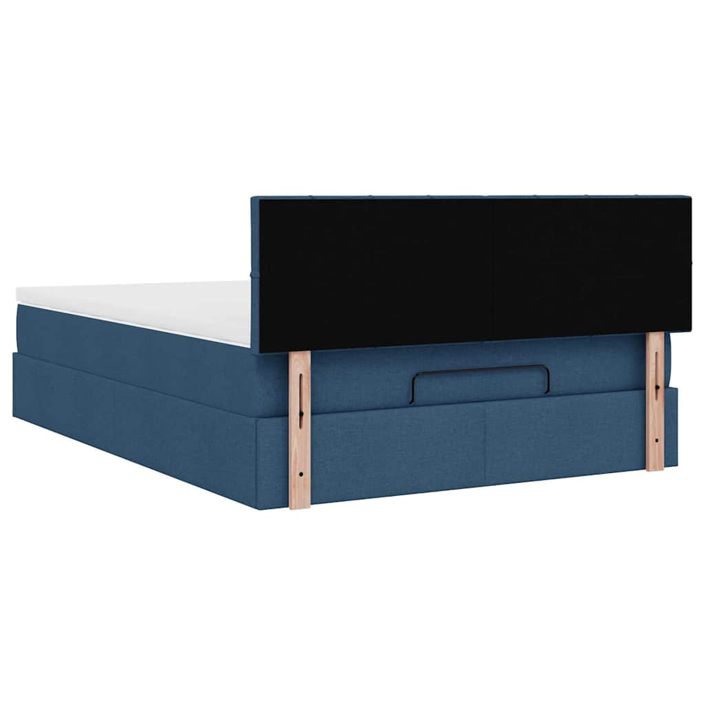 Ottoman bed met matras 140x200cm stof blauw is nu te koop bij PeponiXL, paradijselijk wonen!