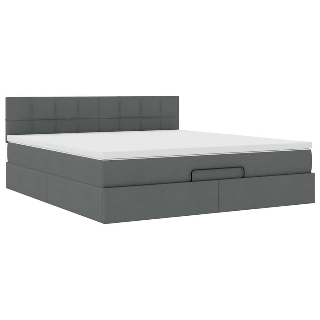 Ottoman bed met matras 160x200cm stof donkergrijs is nu te koop bij PeponiXL, paradijselijk wonen!