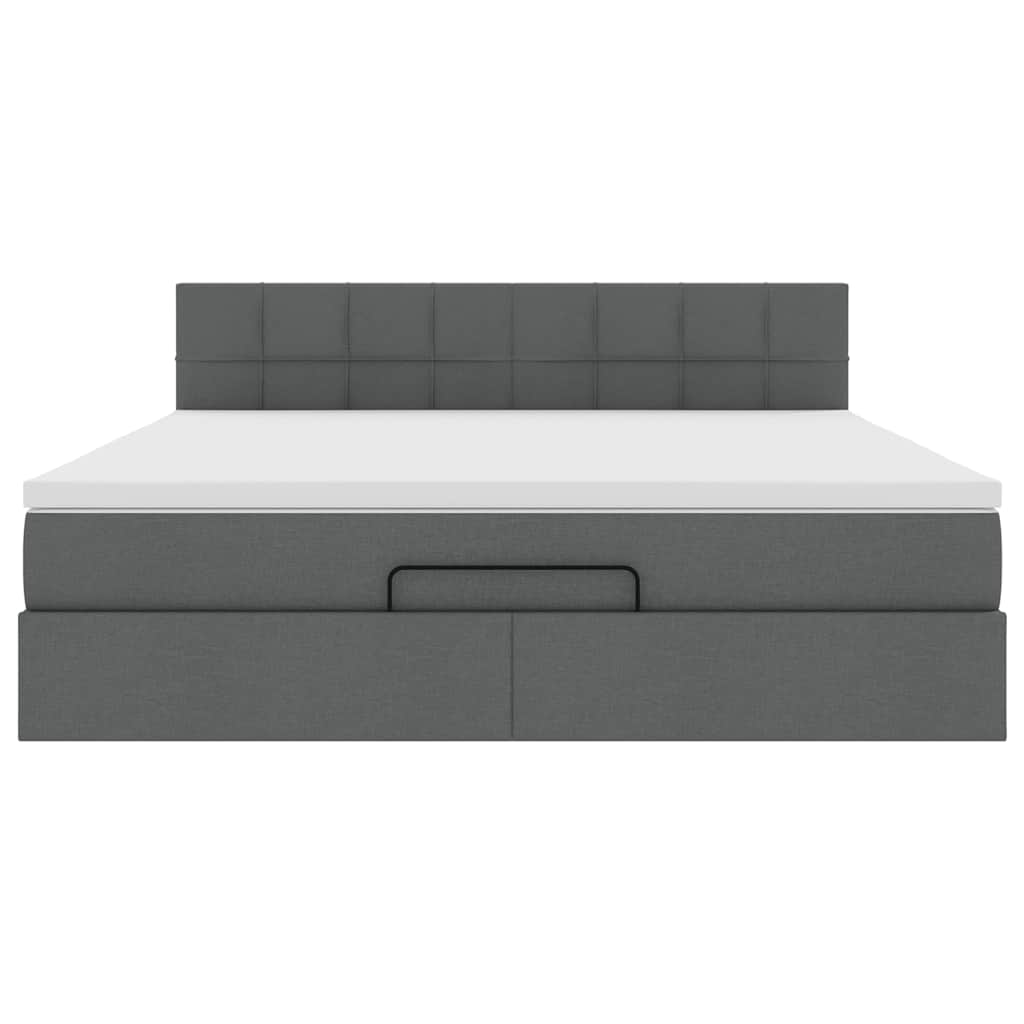 Ottoman bed met matras 160x200cm stof donkergrijs is nu te koop bij PeponiXL, paradijselijk wonen!