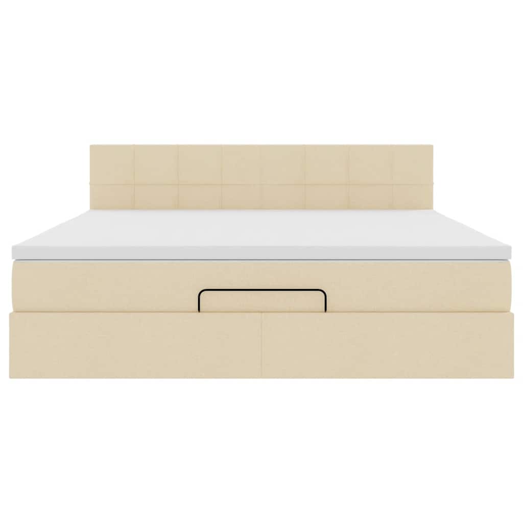 Ottoman bed met matras 160x200cm stof crèmekleurig is nu te koop bij PeponiXL, paradijselijk wonen!