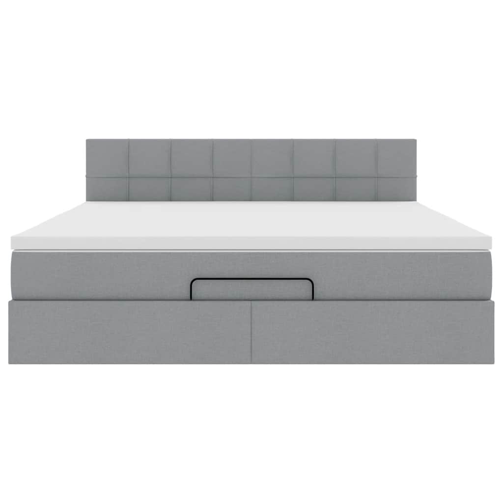 Ottoman bed met matras 180x200cm stof lichtgrijs is nu te koop bij PeponiXL, paradijselijk wonen!