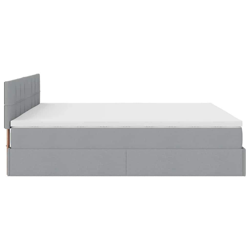 Ottoman bed met matras 180x200cm stof lichtgrijs is nu te koop bij PeponiXL, paradijselijk wonen!