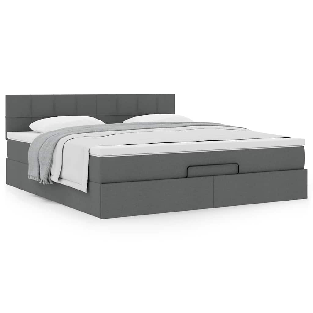 Ottoman bed met matras 180x200cm stof donkergrijs is nu te koop bij PeponiXL, paradijselijk wonen!