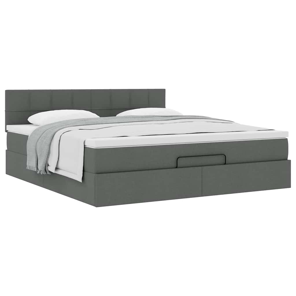 Ottoman bed met matras 180x200cm stof donkergrijs is nu te koop bij PeponiXL, paradijselijk wonen!