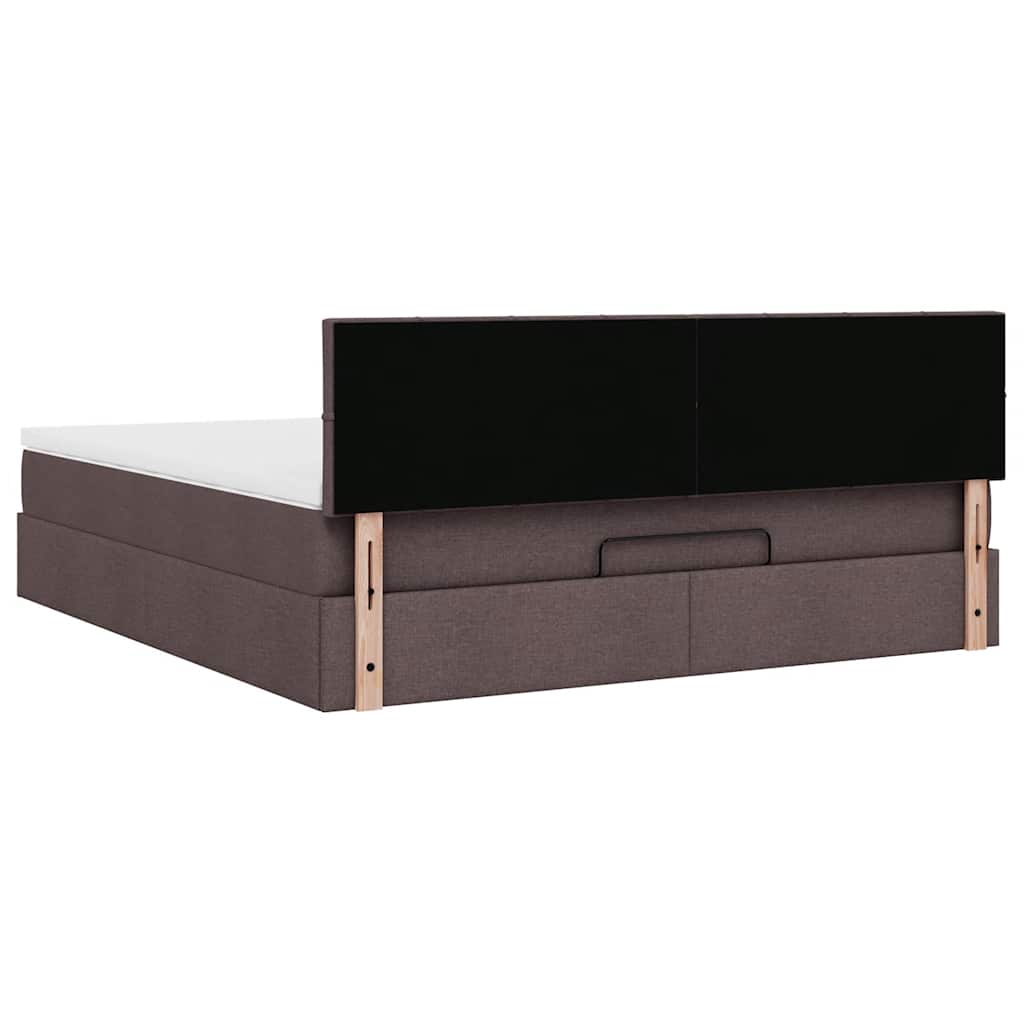 Ottoman bed met matras 180x200cm stof donkerbruin