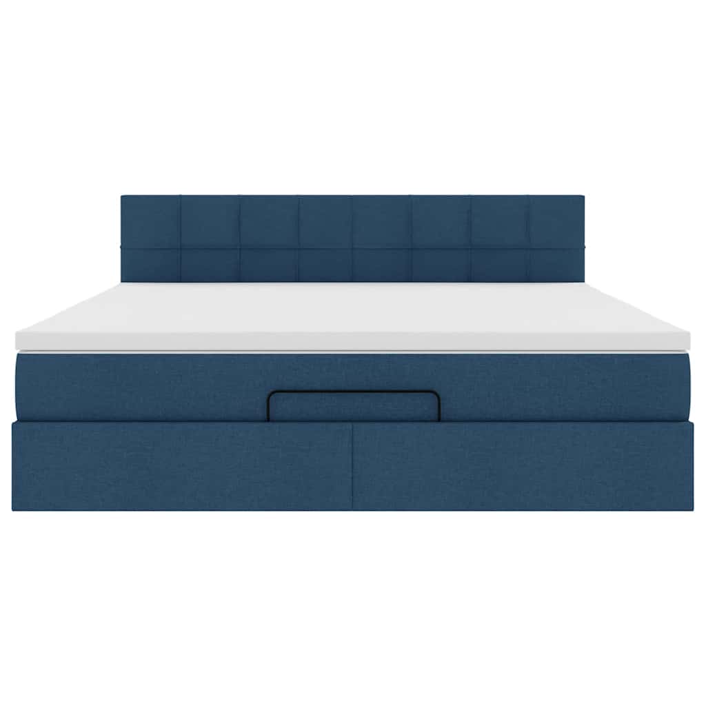 Ottoman bed met matras 180x200cm stof blauw is nu te koop bij PeponiXL, paradijselijk wonen!