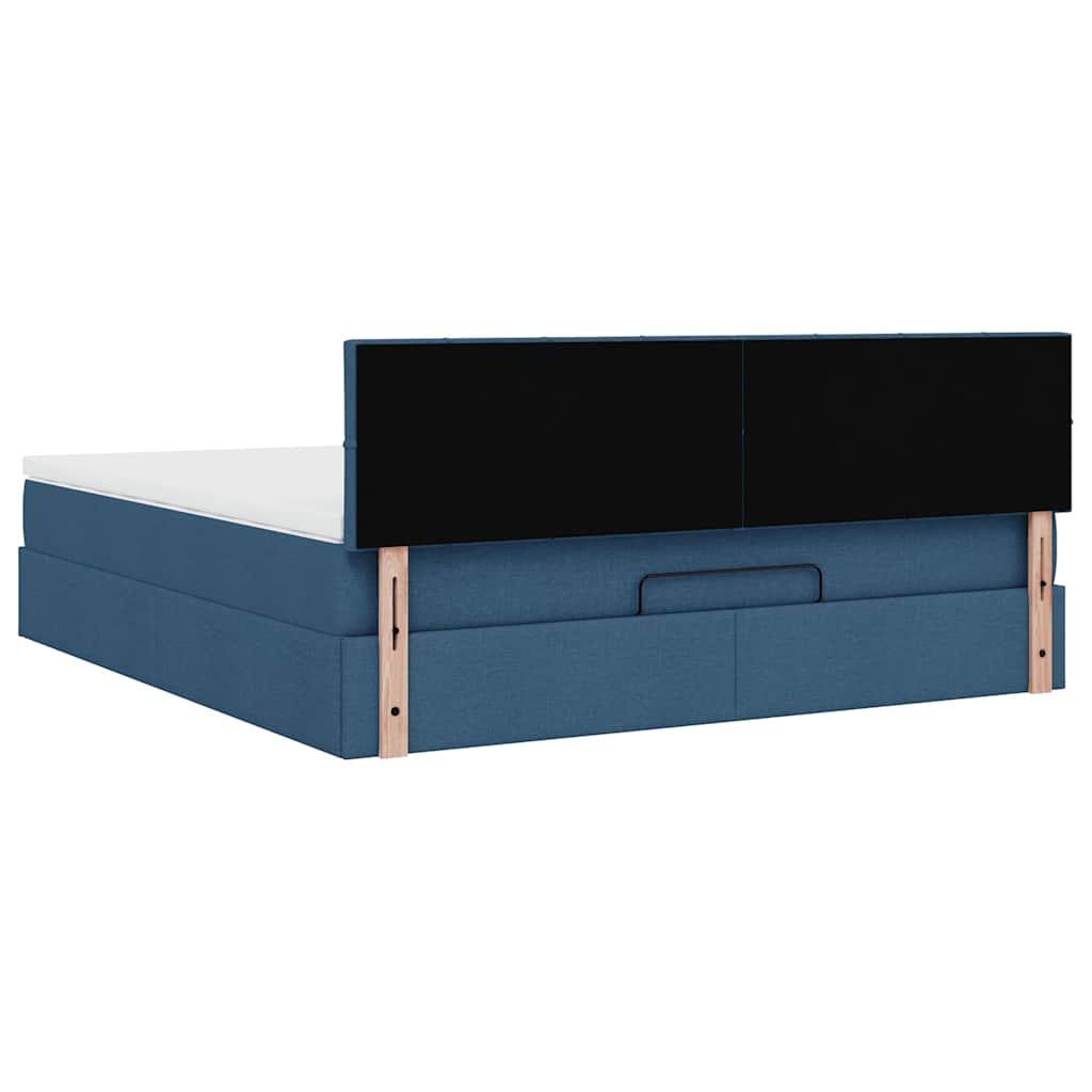 Ottoman bed met matras 180x200cm stof blauw is nu te koop bij PeponiXL, paradijselijk wonen!