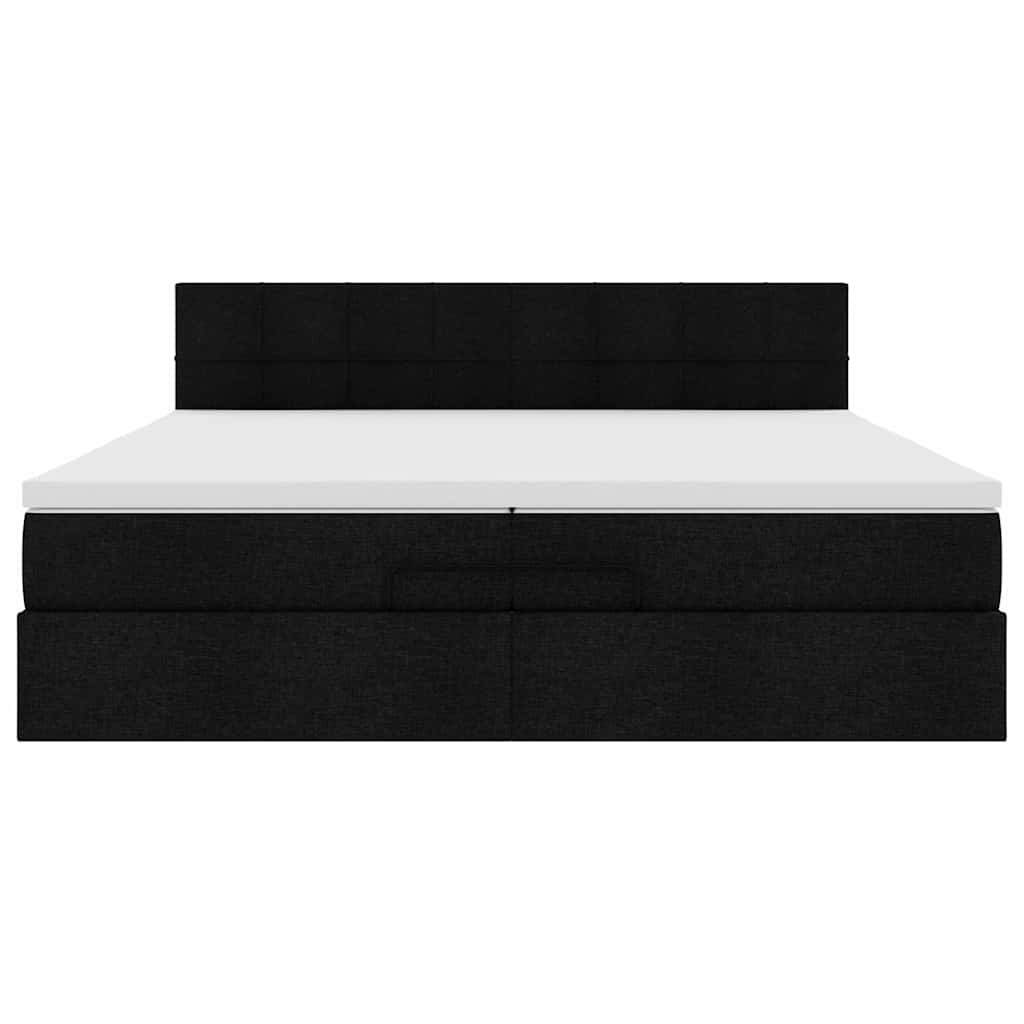 Ottoman bed met matras 200x200 cm stof zwart