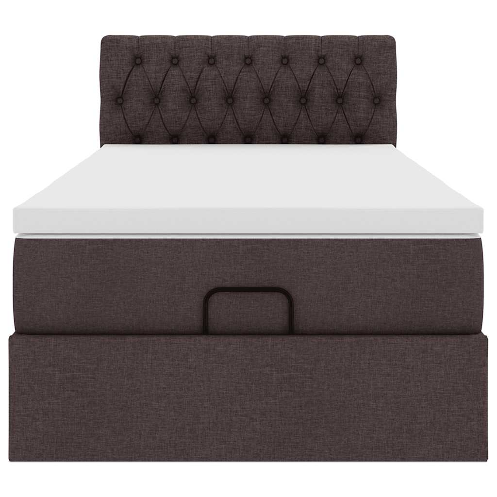 Ottoman bed met matras 80x200cm stof donkerbruin is nu te koop bij PeponiXL, paradijselijk wonen!