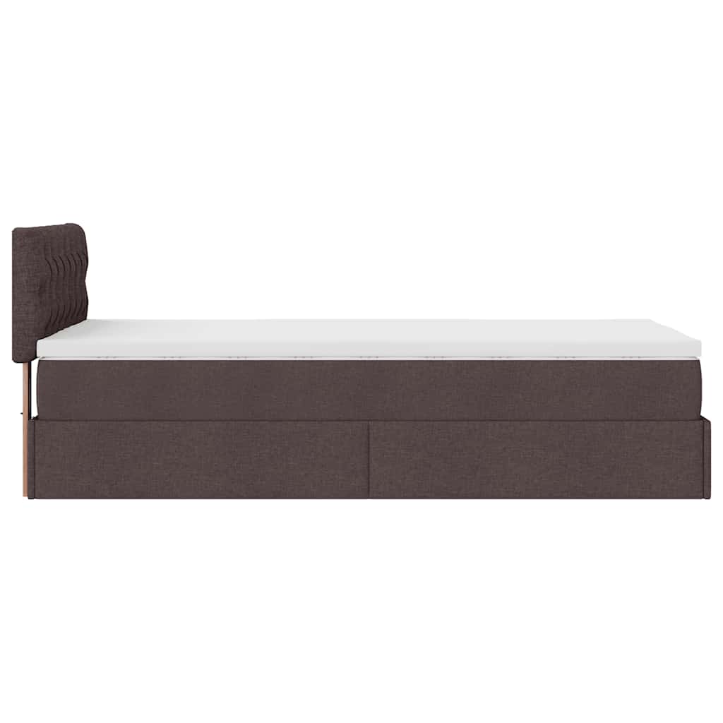 Ottoman bed met matras 80x200cm stof donkerbruin is nu te koop bij PeponiXL, paradijselijk wonen!