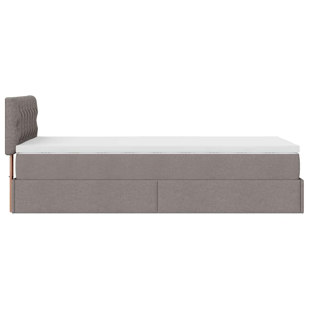 Ottoman bed met matras 90x190cm stof taupe is nu te koop bij PeponiXL, paradijselijk wonen!