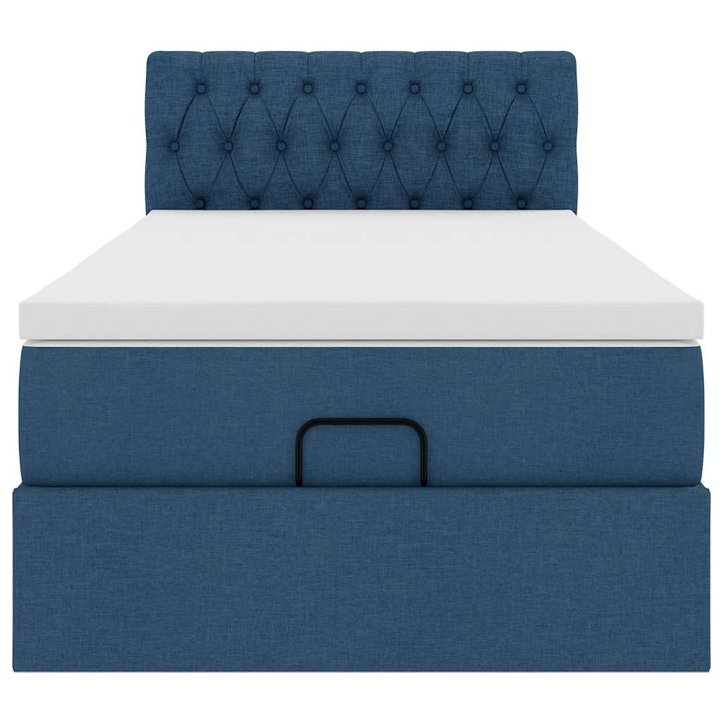 Ottoman bed met matras 90x190cm stof blauw is nu te koop bij PeponiXL, paradijselijk wonen!
