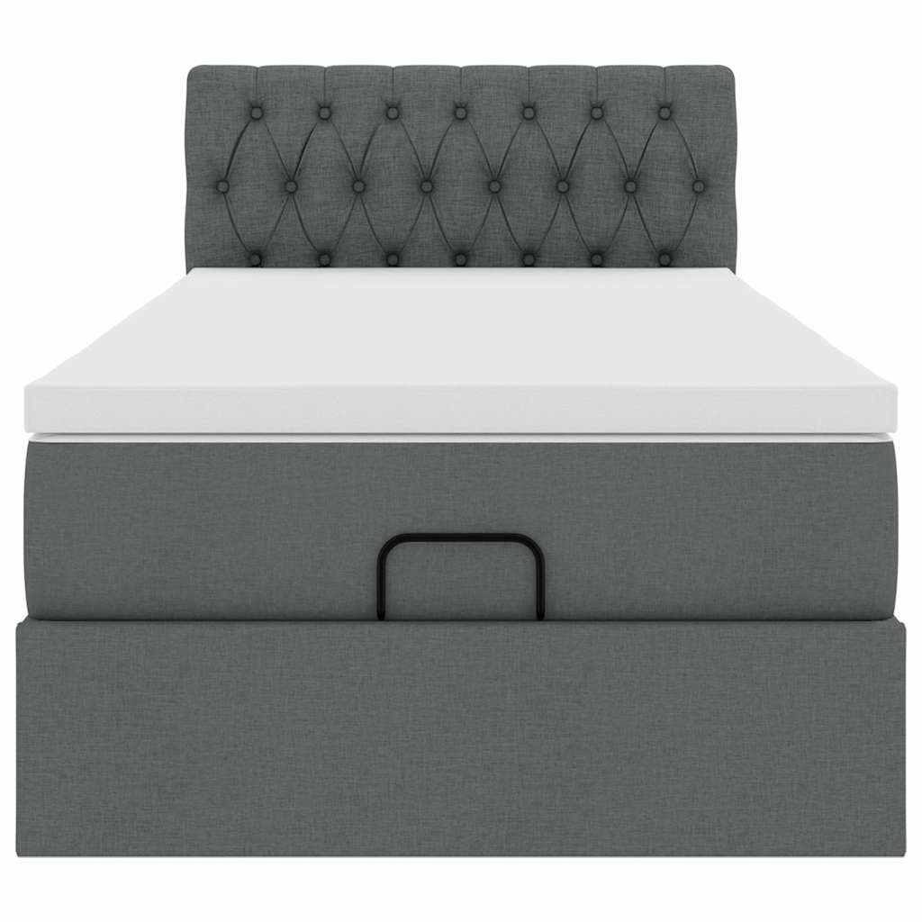 Bed met matras 90x200 cm stof donkergrijs is nu te koop bij PeponiXL, paradijselijk wonen!
