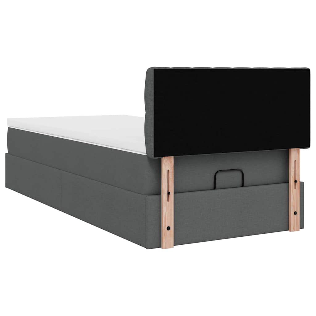 Bed met matras 90x200 cm stof donkergrijs is nu te koop bij PeponiXL, paradijselijk wonen!
