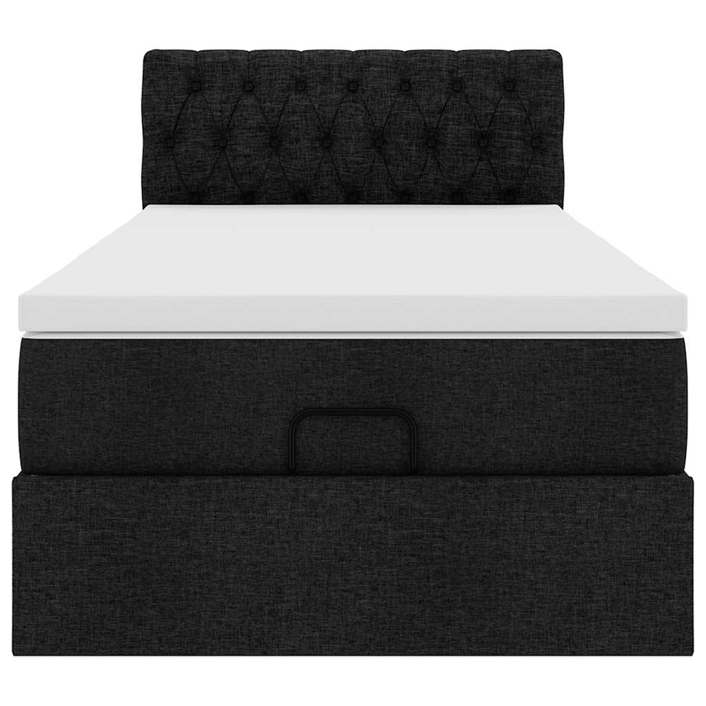 Bed met matras 90x200 cm stof zwart is nu te koop bij PeponiXL, paradijselijk wonen!