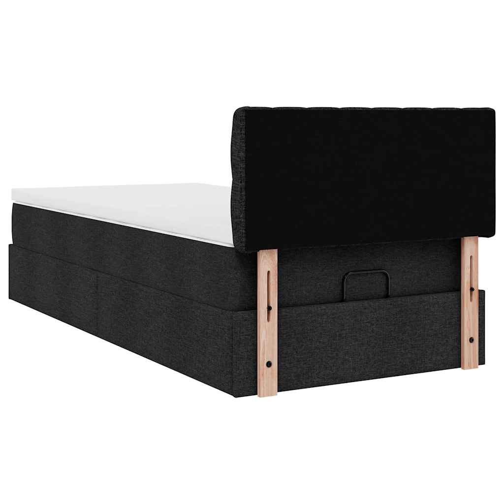 Bed met matras 90x200 cm stof zwart is nu te koop bij PeponiXL, paradijselijk wonen!