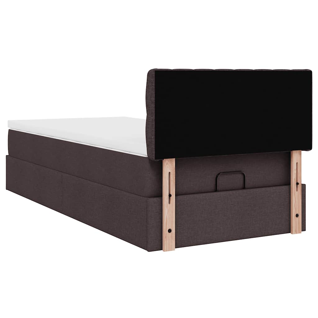 Bed met matras 90x200 cm stof donkerbruin is nu te koop bij PeponiXL, paradijselijk wonen!