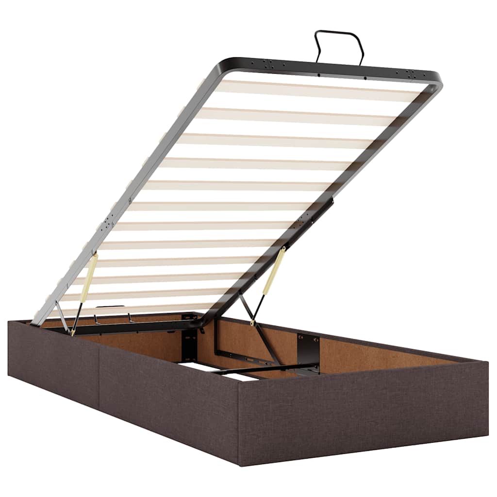 Bed met matras 90x200 cm stof donkerbruin is nu te koop bij PeponiXL, paradijselijk wonen!