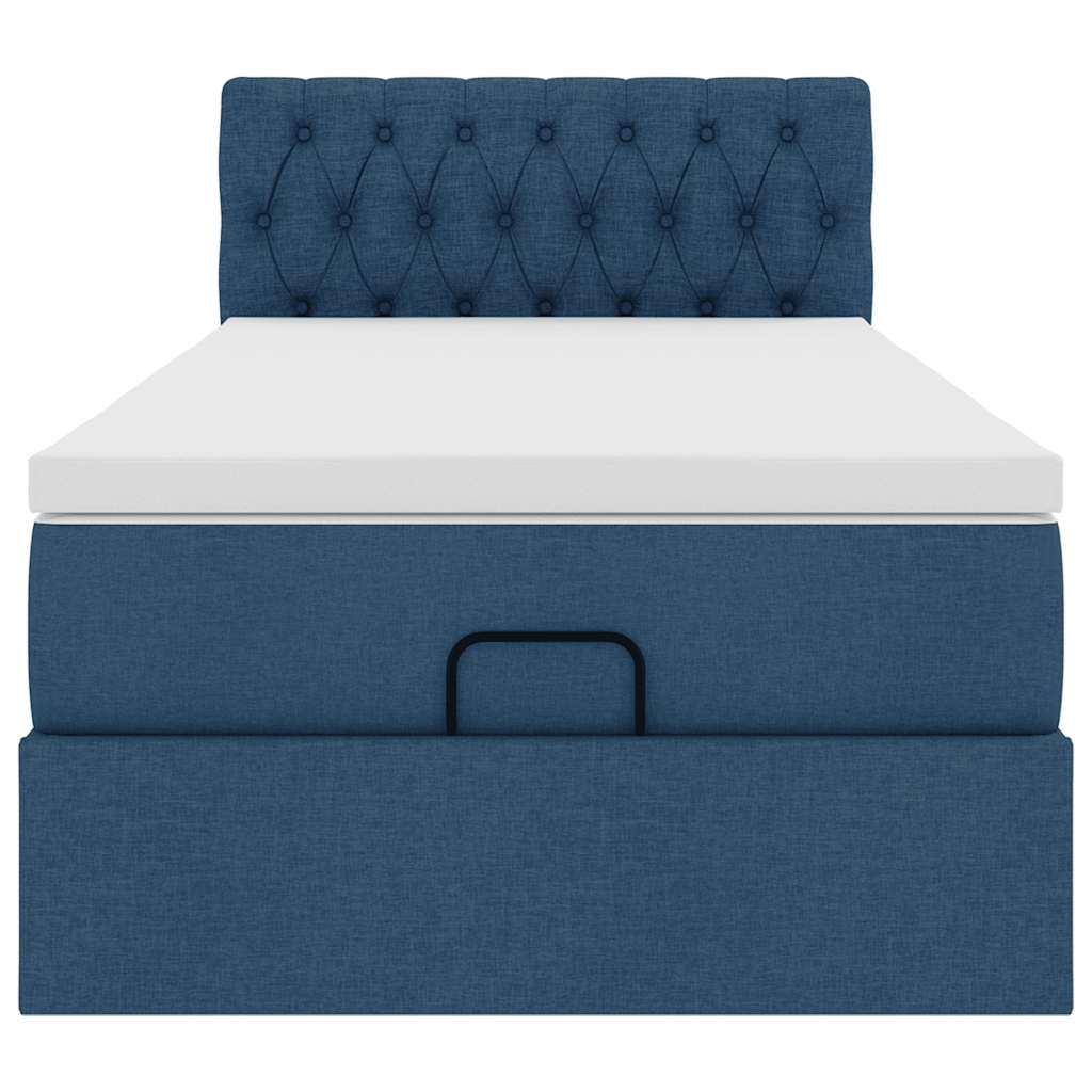 Bed met matras 90x200 cm stof blauw is nu te koop bij PeponiXL, paradijselijk wonen!