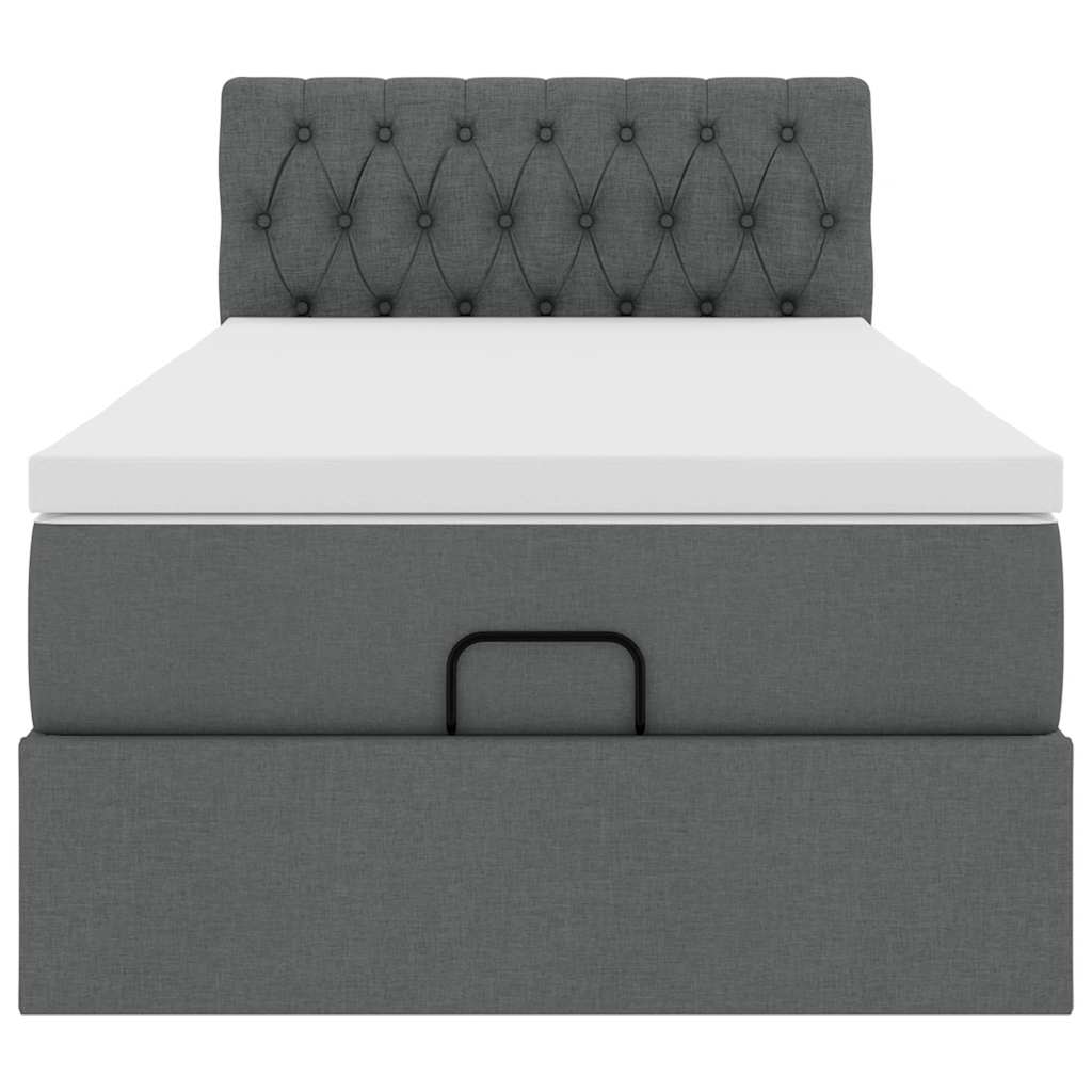 Ottoman bed met matras 100x200cm stof donkergrijs is nu te koop bij PeponiXL, paradijselijk wonen!