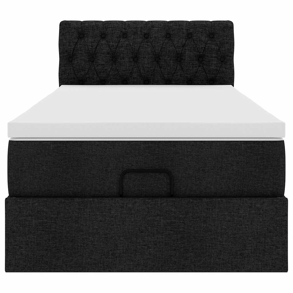 Bed met matras 100x200 cm stof zwart is nu te koop bij PeponiXL, paradijselijk wonen!