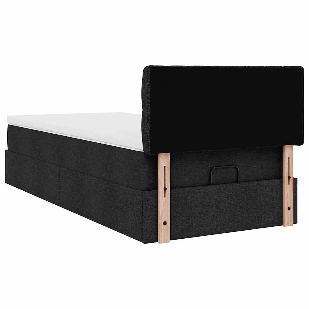 Bed met matras 100x200 cm stof zwart is nu te koop bij PeponiXL, paradijselijk wonen!