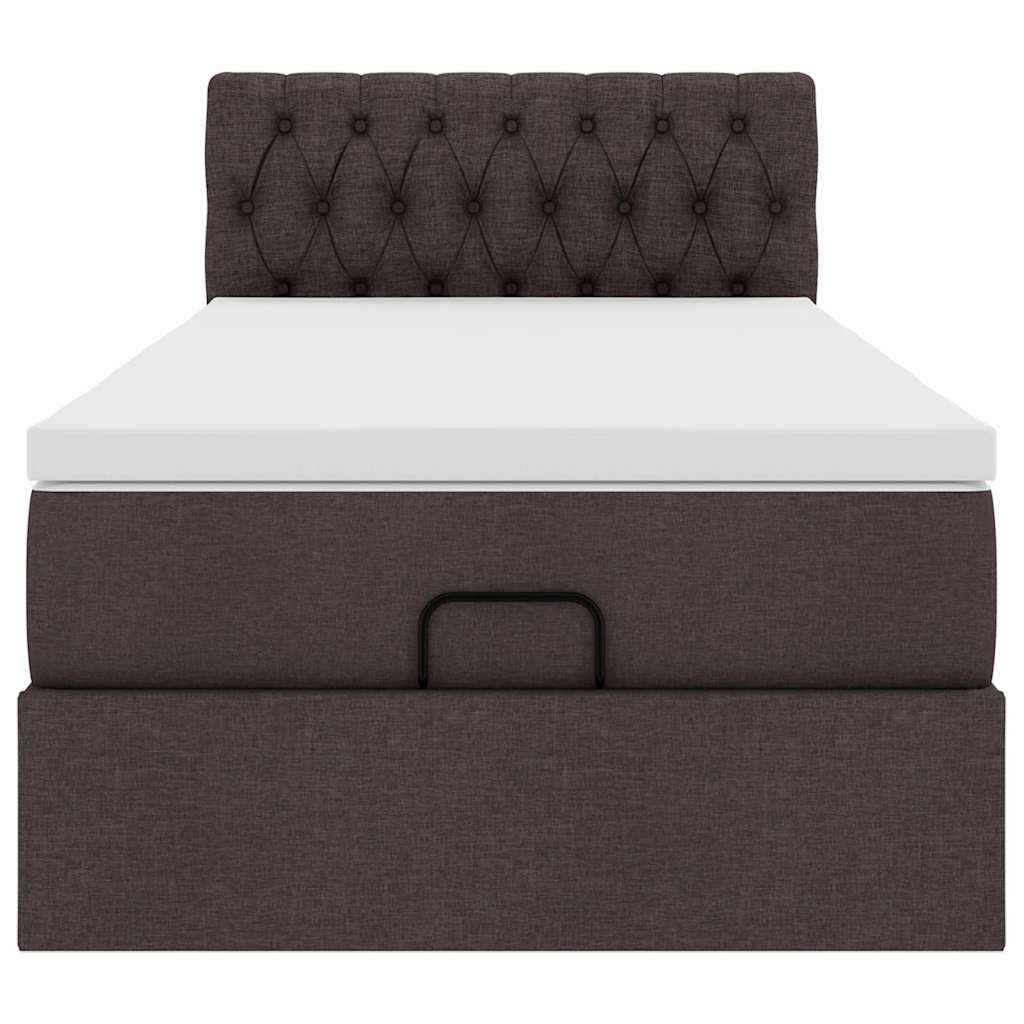 Bed met matras 100x200 cm stof donkerbruin is nu te koop bij PeponiXL, paradijselijk wonen!